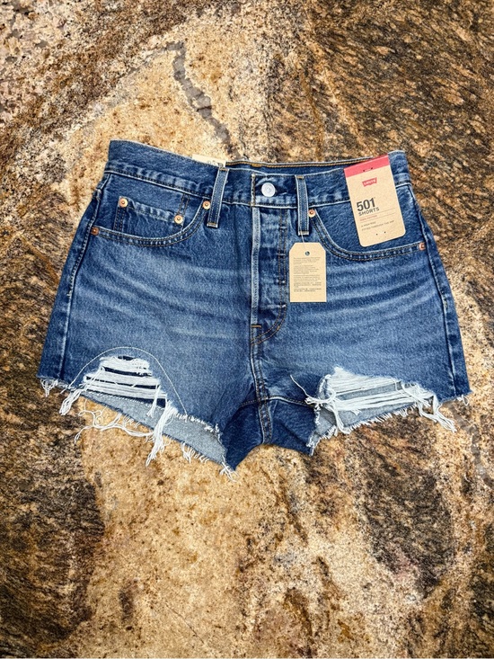 Levi's Pants - Levi's Blue Distressed High-Rise Jean Shorts